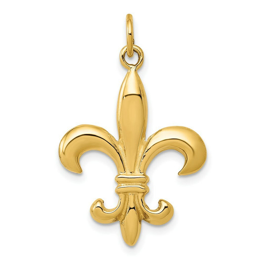 18K Yellow Gold Fleur de Lis Charm or Pendant