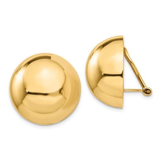Brass Yellow Gold-Plated Half-Ball Ear Screw with Cushion and Open Ring -  RioGrande