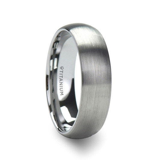 SOLAR Flat Profile Brushed Finish Men's Titanium Wedding Band