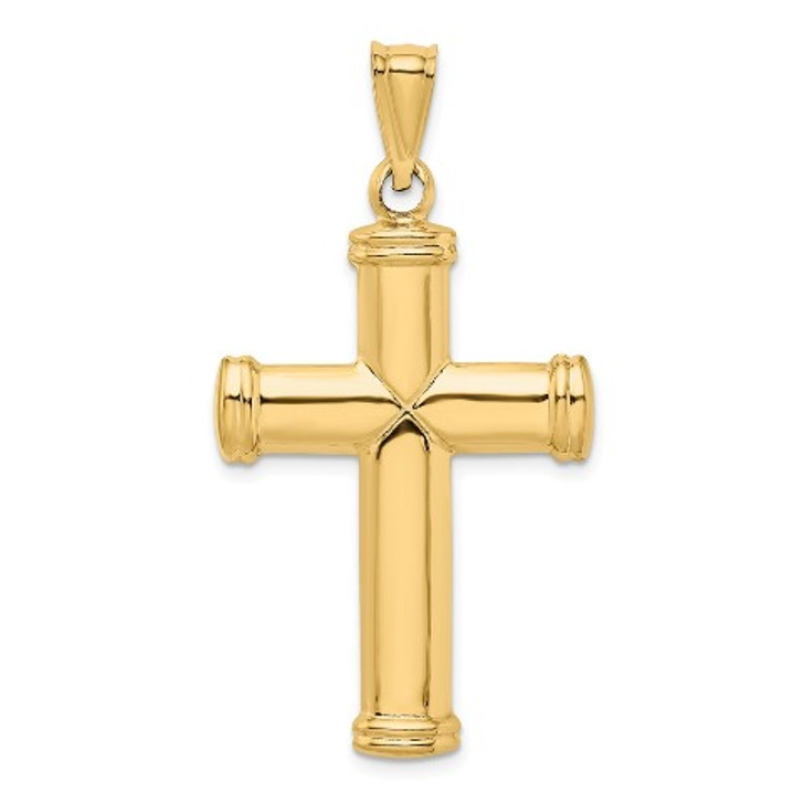 14k Yellow Gold Stamping Cross Pendant - レディースアクセサリー