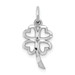 10K White Gold Solid Open 4-Leaf Clover Charm - (A82-418) 10K White Gold Solid Open 4-Leaf Clover Charm - (A82-418)