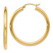 Leslies 14K Yellow Gold Polished Hoop Earrings 35mm length - (B36-571)