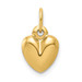 14K Yellow Gold Puffed Heart Charm 14mm length - (A83-365) 14K Yellow Gold Puffed Heart Charm 14mm length - (A83-365)