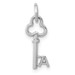 14K White Gold A Letter Initial Key Charm - (A84-852)