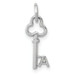 14K White Gold A Letter Initial Key Charm - (A84-852)