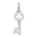 14K White Gold A Letter Initial Key Charm - (A84-852)