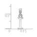 10K White Gold Polished I Block Initial Charm Pendant - (A88-439) 10K White Gold Polished I Block Initial Charm Pendant - (A88-439)