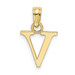 10K Yellow Gold Polished V Block Initial Charm Pendant - (A88-654) 10K Yellow Gold Polished V Block Initial Charm Pendant - (A88-654)