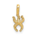 14K Yellow Gold Mini Starfish With Fixed Bail Charm Pendant - (A91-548)