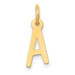 14K Yellow Gold Small Slanted Block Initial Letter A Charm Pendant - (B13-129)