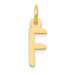 14K Yellow Gold Small Slanted Block Initial Letter F Charm Pendant - (B13-165)