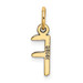 14K Yellow Gold Small Slanted Block Initial Letter F Charm Pendant - (B13-165)