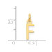 14K Yellow Gold Small Slanted Block Initial Letter F Charm Pendant - (B13-165)