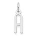 14K White Gold Small Slanted Block Initial Letter H Charm Pendant - (B13-243)