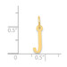 14K Yellow Gold Small Slanted Block Letter Initial J Charm Pendant - (B13-271)
