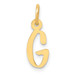 14K Yellow Gold Small Slanted Block Initial Letter G Charm Pendant - (B13-280)