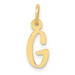 14K Yellow Gold Small Slanted Block Initial Letter G Charm Pendant - (B13-280)