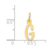 14K Yellow Gold Small Slanted Block Initial Letter G Charm Pendant - (B13-280)