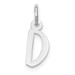 14K White Gold Small Slanted Block Initial Letter D Charm Pendant - (B13-292) 14K White Gold Small Slanted Block Initial Letter D Charm Pendant - (B13-292)