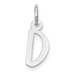 14K White Gold Small Slanted Block Initial Letter D Charm Pendant - (B13-292) 14K White Gold Small Slanted Block Initial Letter D Charm Pendant - (B13-292)