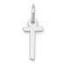 14K White Gold Small Slanted Block Initial Letter T Charm Pendant - (B13-303)