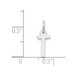 14K White Gold Small Slanted Block Initial Letter T Charm Pendant - (B13-303)
