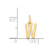 14K Yellow Gold Small Slanted Block Letter Initial W Charm Pendant - (B13-340)