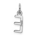 14K White Gold Small Slanted Block Initial Letter E Charm Pendant - (B13-365)