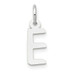 14K White Gold Small Slanted Block Initial Letter E Charm Pendant - (B13-365)