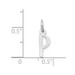 14K White Gold Small Slanted Block Initial Letter P Charm Pendant - (B13-469)