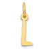14K Yellow Gold Small Slanted Block Initial Letter L Charm Pendant - (B13-475)