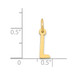 14K Yellow Gold Small Slanted Block Initial Letter L Charm Pendant - (B13-475)