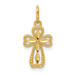 14K Yellow Gold Diamond-cut Polished Small Cross Pendant - (A85-744)
