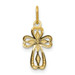 14K Yellow Gold Diamond-cut Polished Small Cross Pendant - (A85-744)