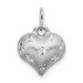 14k White Gold Satin & Diamond-cut Puffed Heart Pendant - (A85-946)