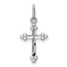 14k White Gold Polished Diamond-cut Small Budded Cross Charm - (A87-291) 14k White Gold Polished Diamond-cut Small Budded Cross Charm - (A87-291)