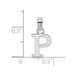 10K White Gold Polished P Block Initial Charm Pendant - (A88-422) 10K White Gold Polished P Block Initial Charm Pendant - (A88-422)