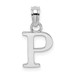10K White Gold Polished P Block Initial Charm Pendant - (A88-422) 10K White Gold Polished P Block Initial Charm Pendant - (A88-422)