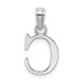 10K White Gold Polished C Block Initial Charm Pendant - (A88-552)