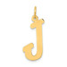 14K Yellow Gold Small Script Initial Letter J Charm Pendant - (B11-837)