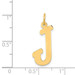 14K Yellow Gold Small Script Initial Letter J Charm Pendant - (B11-837)