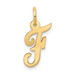 14K Yellow Gold Small Script Initial Letter F Charm Pendant - (B11-911) 14K Yellow Gold Small Script Initial Letter F Charm Pendant - (B11-911)