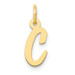 14K Yellow Gold Small Script Initial Letter C Charm Pendant - (B11-997) 14K Yellow Gold Small Script Initial Letter C Charm Pendant - (B11-997)