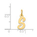 14K Yellow Gold Small Script Initial Letter S Charm Pendant - (B13-206)