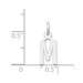 14K White Gold Small Slanted Block Initial Letter M Charm Pendant - (B13-207)