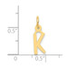 14K Yellow Gold Small Slanted Block Initial Letter K Charm Pendant - (B13-383)