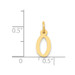 14K Yellow Gold Small Slanted Block Initial Letter O Charm Pendant - (B13-398)
