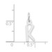 14K White Gold Small Slanted Block Initial Letter K Charm Pendant - (B13-509)