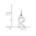 14K White Gold Small Slanted Block Initial Letter R Charm Pendant - (B13-515)