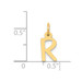 14K Yellow Gold Small Slanted Block Initial Letter R Charm Pendant - (B13-522)
